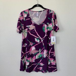 LuLaRoe Perfect T - Size XXS NWT Purple w/ leaves